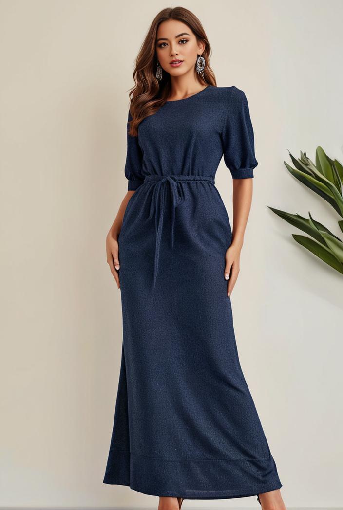 3 4 sleeve bodycon plunging back sequin evening dress 139272