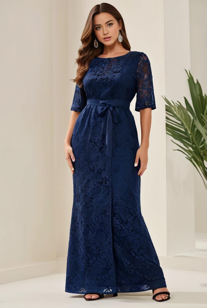 3 4 sleeve bodycon plunging back sequin evening dress 139274