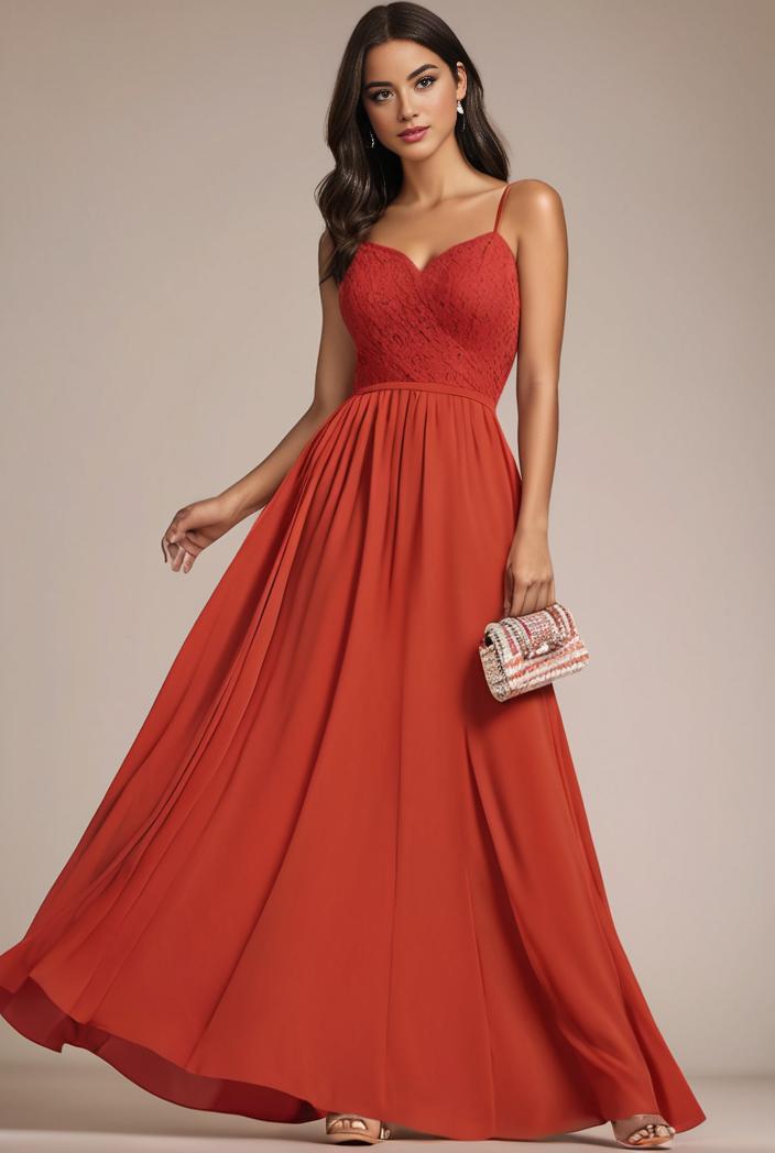convertible chiffon lace open back spaghetti straps bridesmaid dress 141709