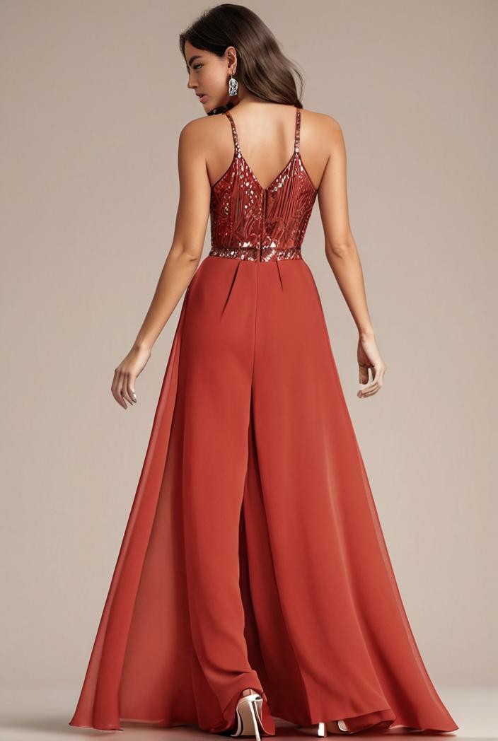 convertible chiffon lace open back spaghetti straps bridesmaid dress 141716