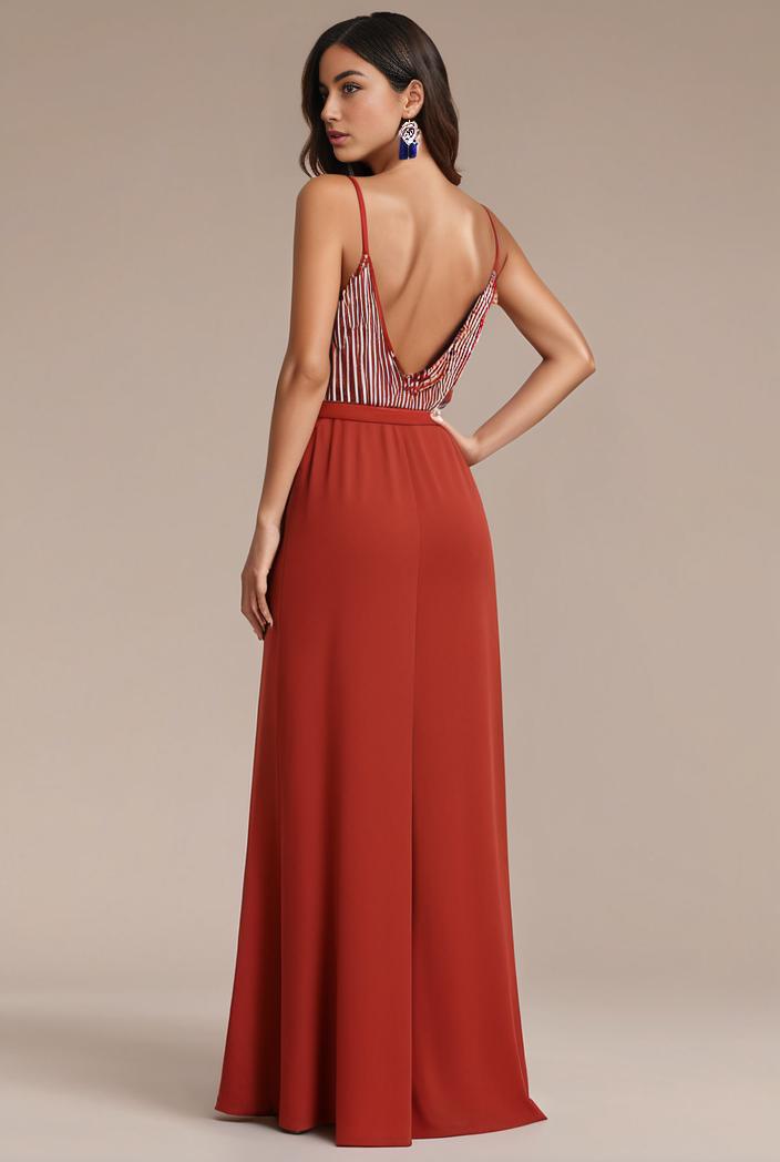 convertible chiffon lace open back spaghetti straps bridesmaid dress 141729