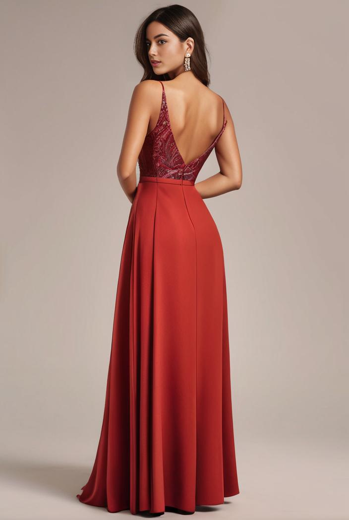 convertible chiffon lace open back spaghetti straps bridesmaid dress 141739