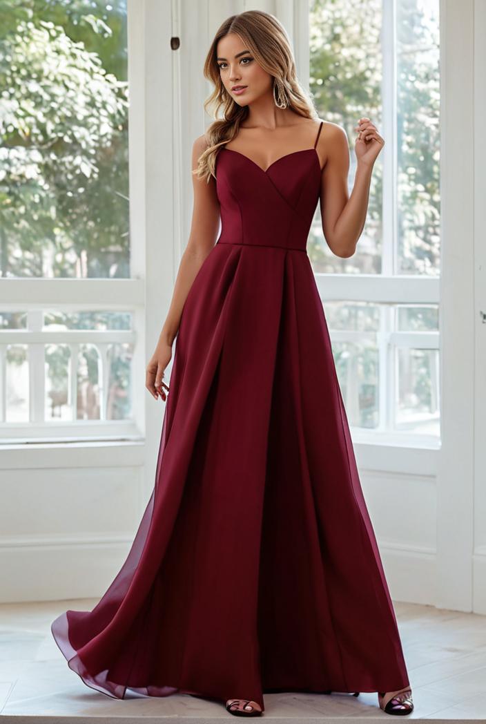 convertible chiffon lace open back spaghetti straps bridesmaid dress 141761