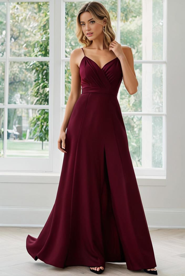 convertible chiffon lace open back spaghetti straps bridesmaid dress 141763