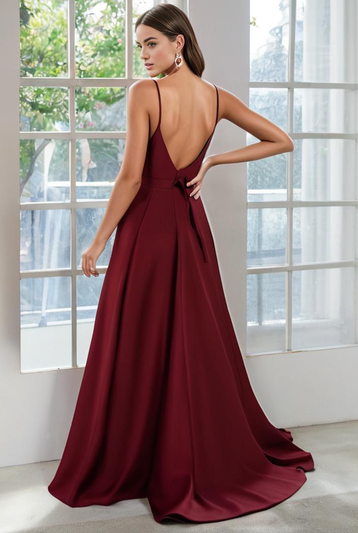 convertible chiffon lace open back spaghetti straps bridesmaid dress 141770