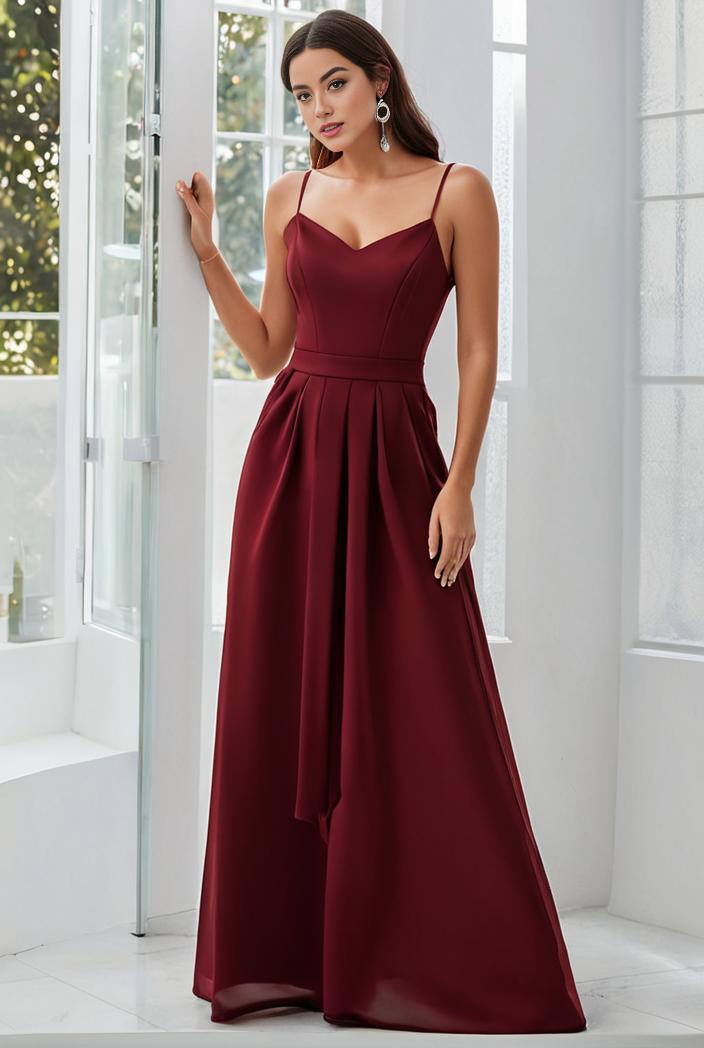 convertible chiffon lace open back spaghetti straps bridesmaid dress 141778