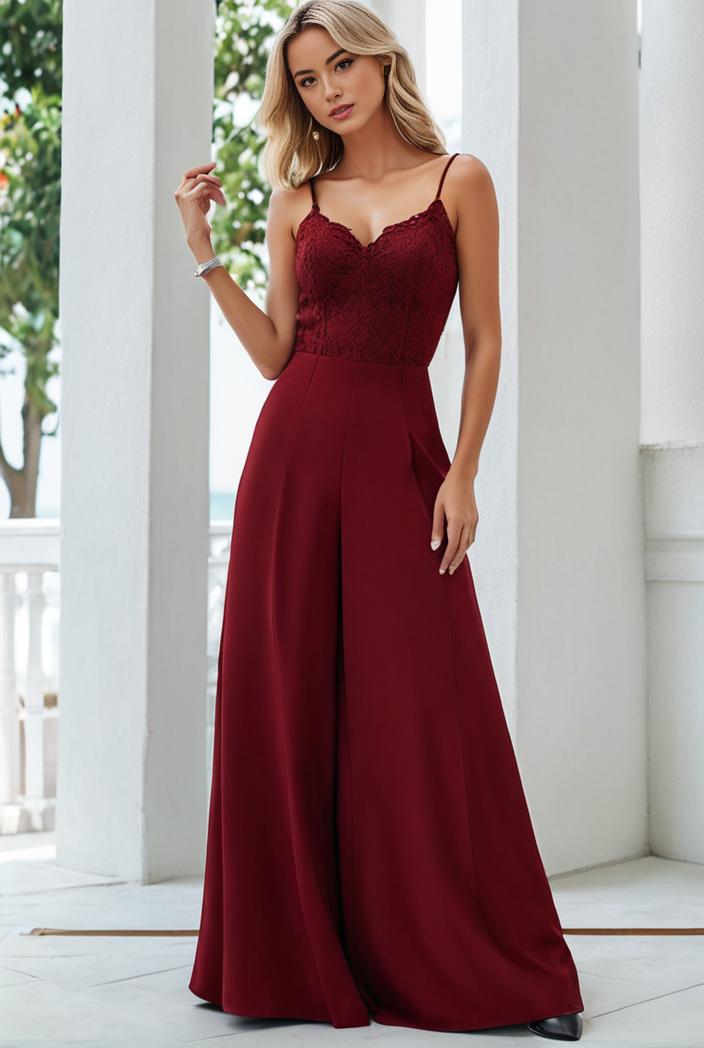 convertible chiffon lace open back spaghetti straps bridesmaid dress 141781