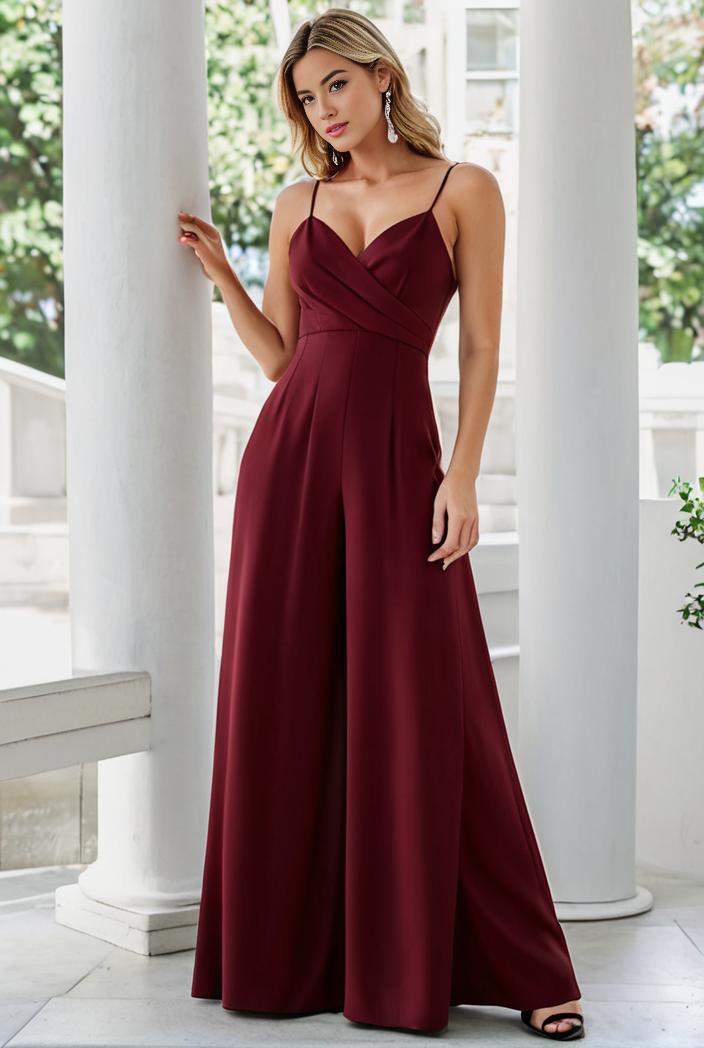 convertible chiffon lace open back spaghetti straps bridesmaid dress 141782