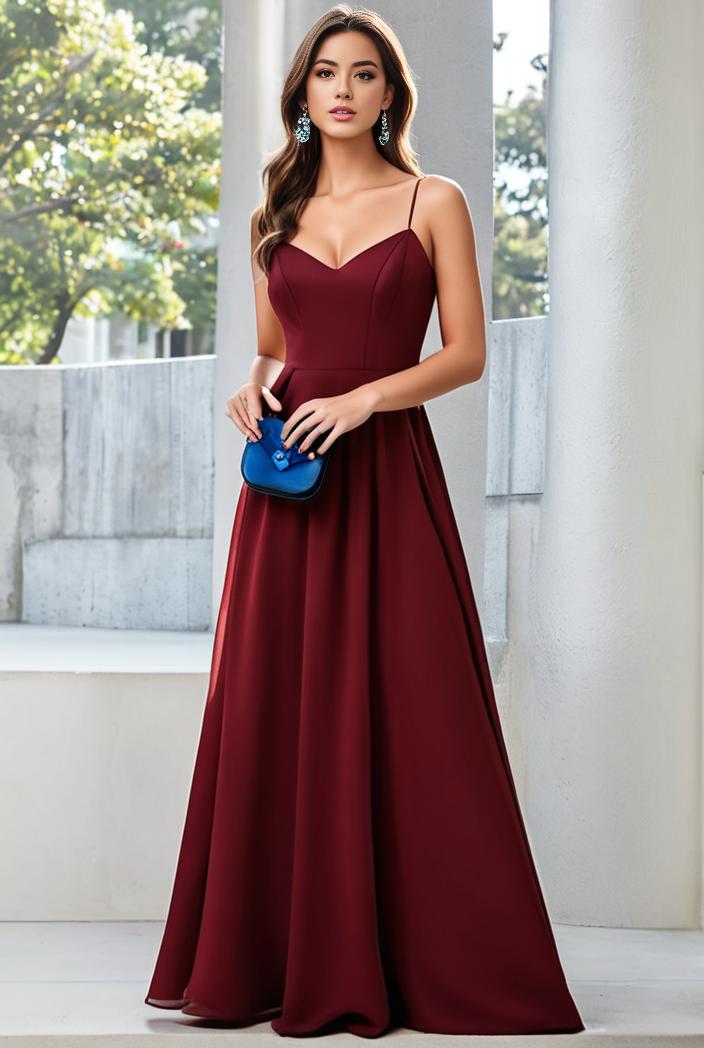 convertible chiffon lace open back spaghetti straps bridesmaid dress 141785