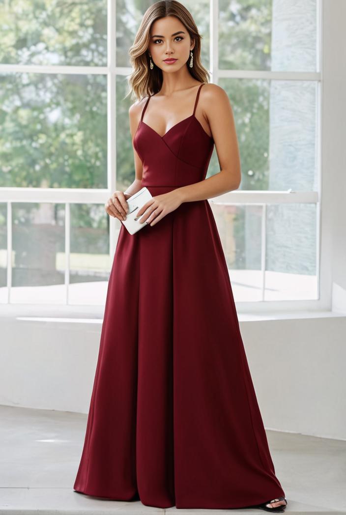 convertible chiffon lace open back spaghetti straps bridesmaid dress 141787