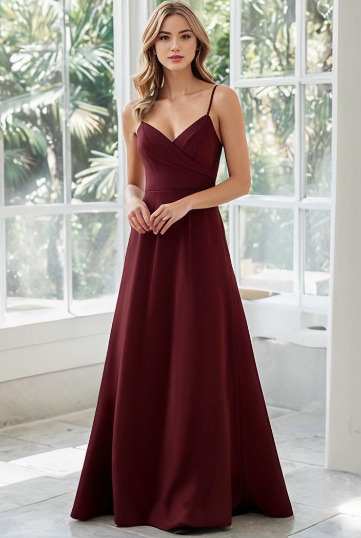 convertible chiffon lace open back spaghetti straps bridesmaid dress 141790