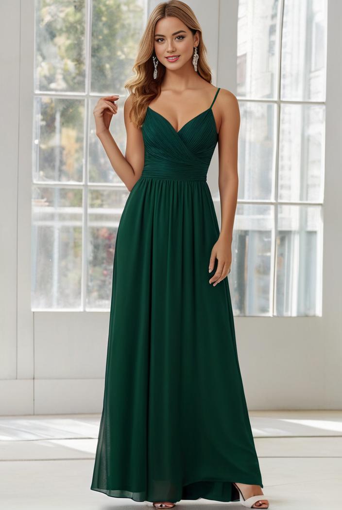 convertible chiffon lace open back spaghetti straps bridesmaid dress 141791
