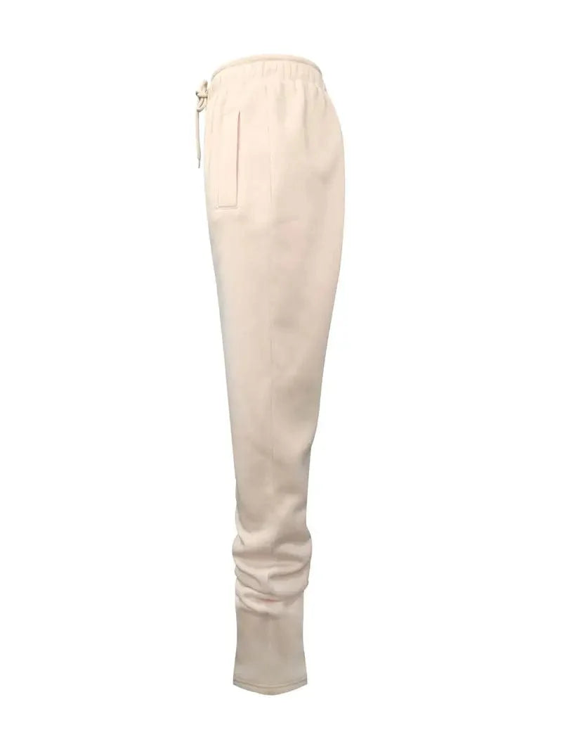 Long Drawstring Pants with Dual Pockets for Women's Fall & Winter Wear