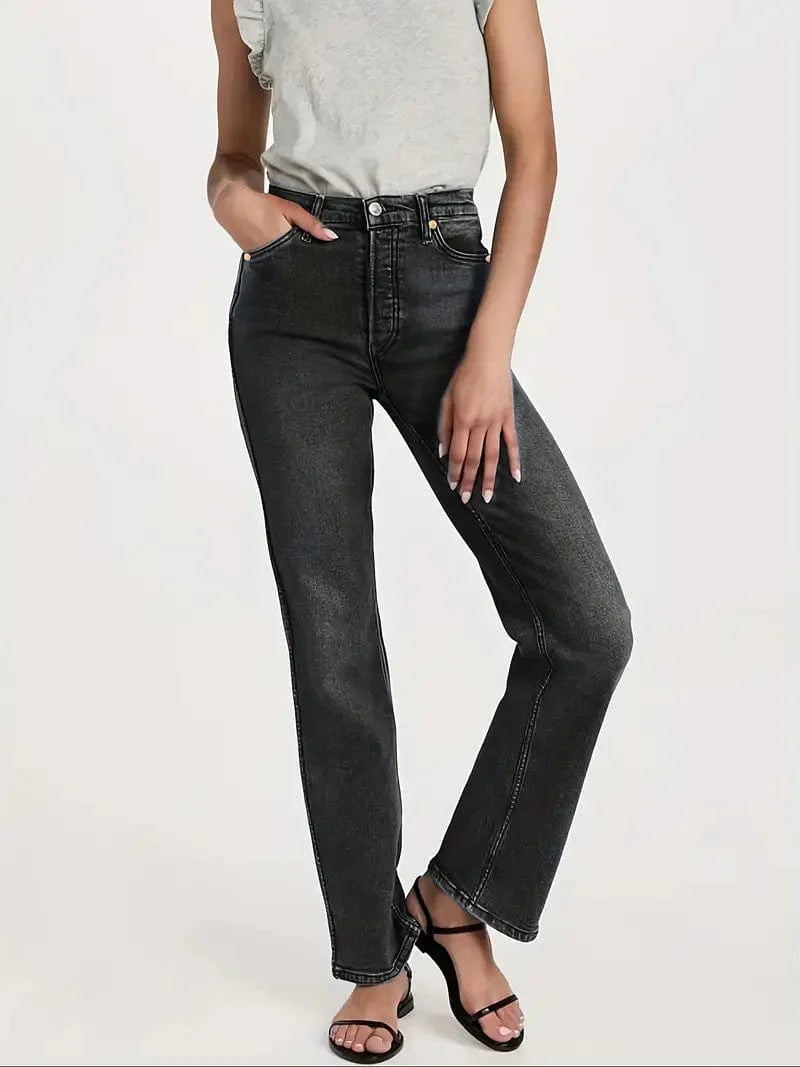 Mid-Stretch Loose Fit Women's Denim Pants