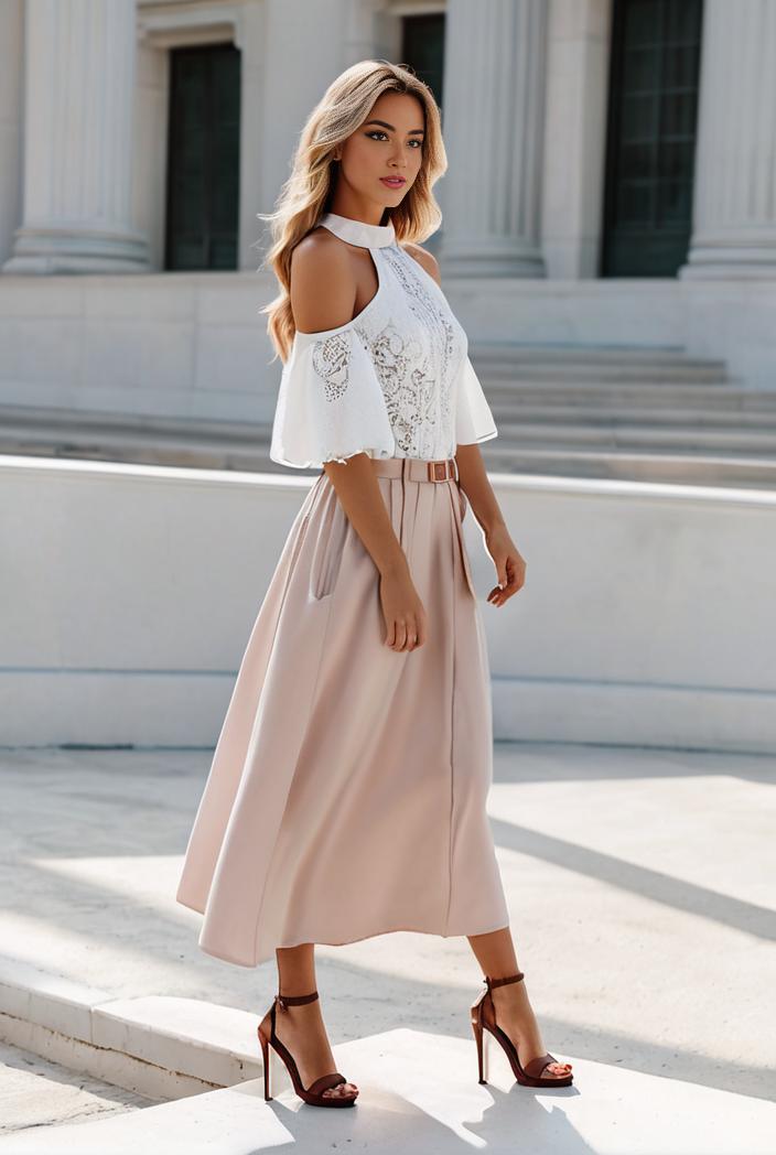 elegant one size women s pleated swing skirts 147418