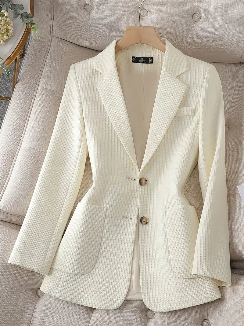 Sophisticated Office Tunic Blazer with Long Lapel Sleeves
