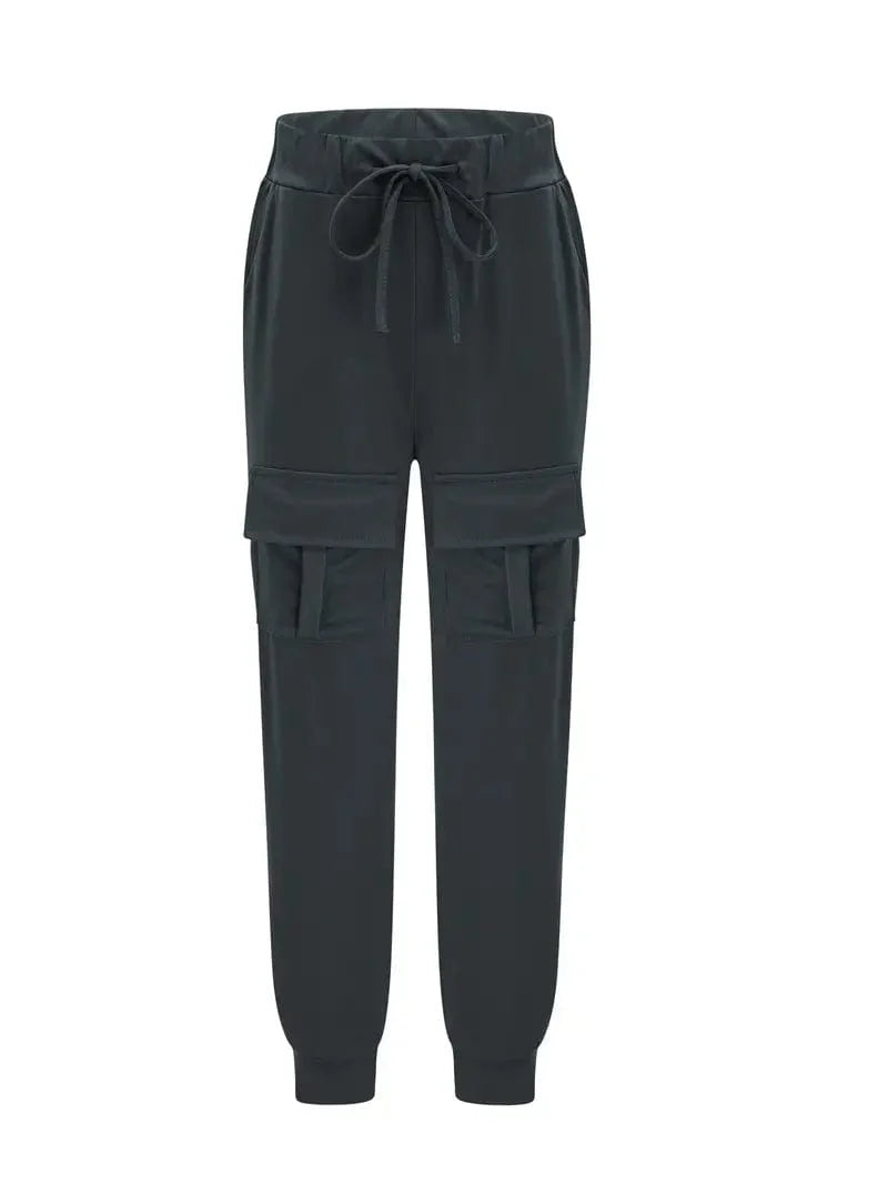 Versatile Drawstring Cargo Jogger Pants for Women, Ideal for Spring and Autumn