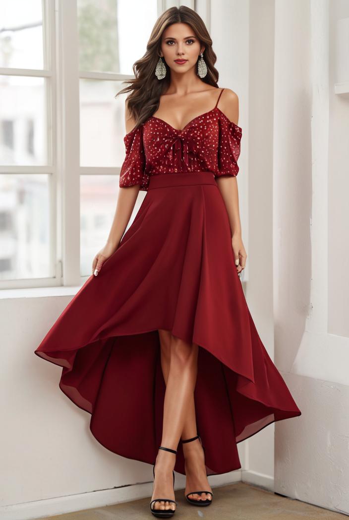 3 4 sleeve sheer sequin stripe high low hem evening dress 115882