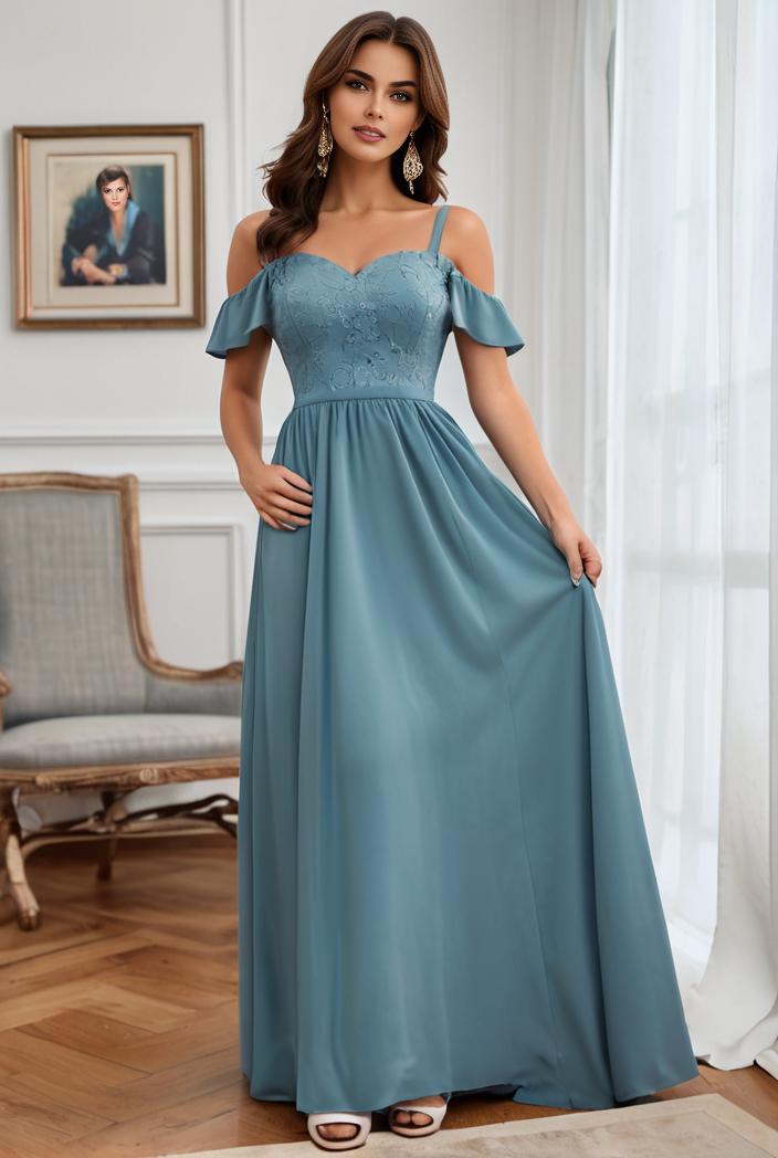 off shoulder spaghetti strap a line maternity dress 132422