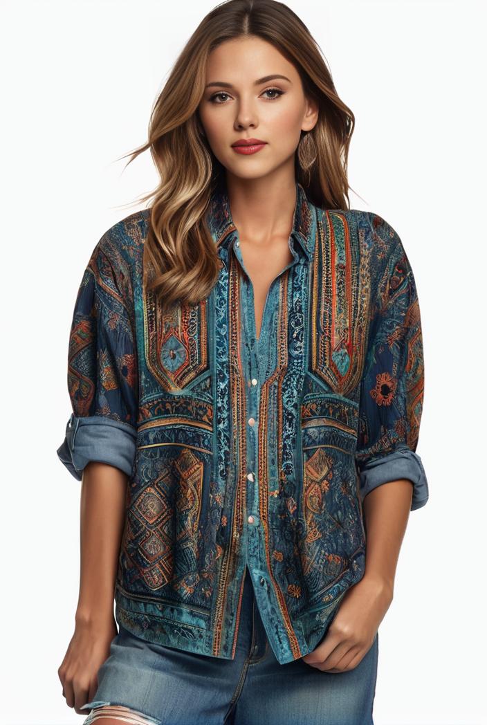 plus size boho top women s plus allover paisley print half sleeve v neck slight stretch top 134805