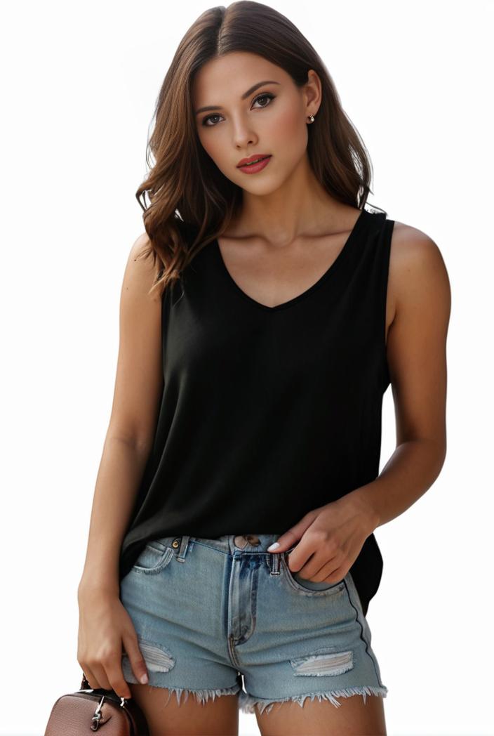 plus size casual tank top women s plus solid square neck pleated medium stretch tank top 135527