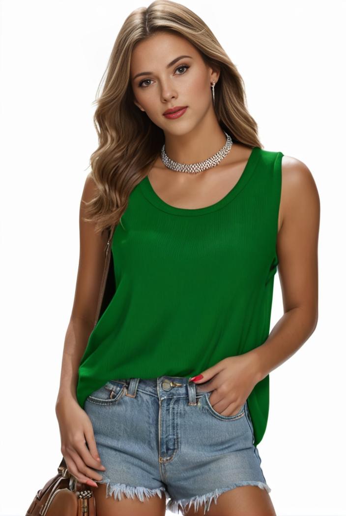 plus size casual tank top women s plus solid square neck pleated medium stretch tank top 135547