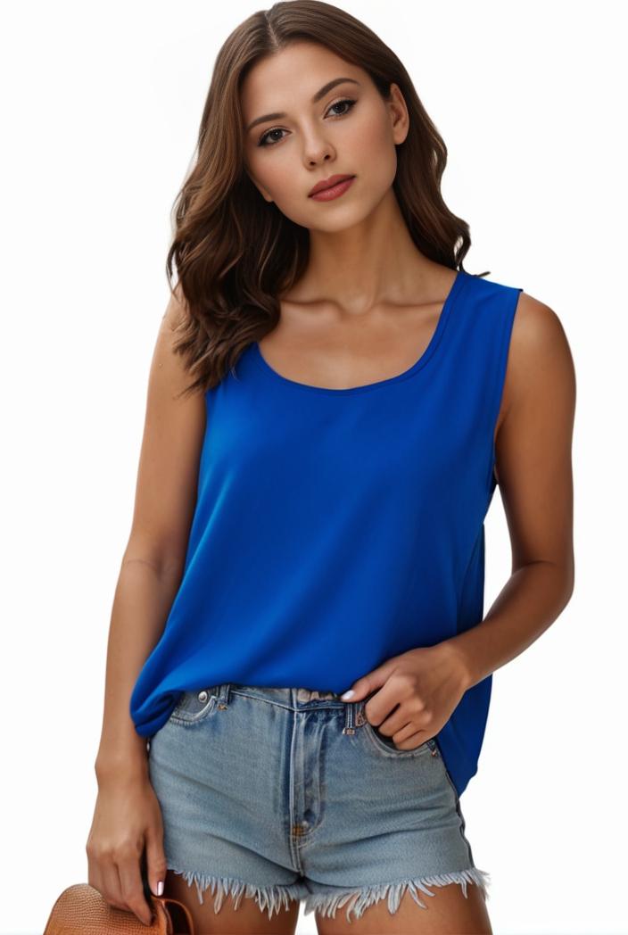 plus size casual tank top women s plus solid square neck pleated medium stretch tank top 135552