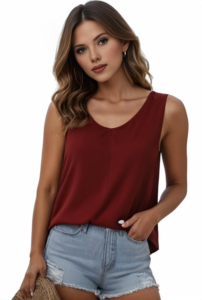 plus size casual tank top women s plus solid square neck pleated medium stretch tank top 135556