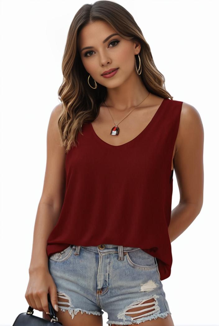 plus size casual tank top women s plus solid square neck pleated medium stretch tank top 135559