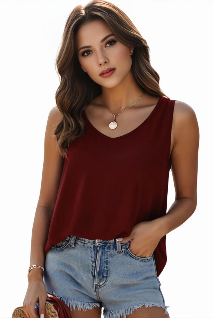 plus size casual tank top women s plus solid square neck pleated medium stretch tank top 135564