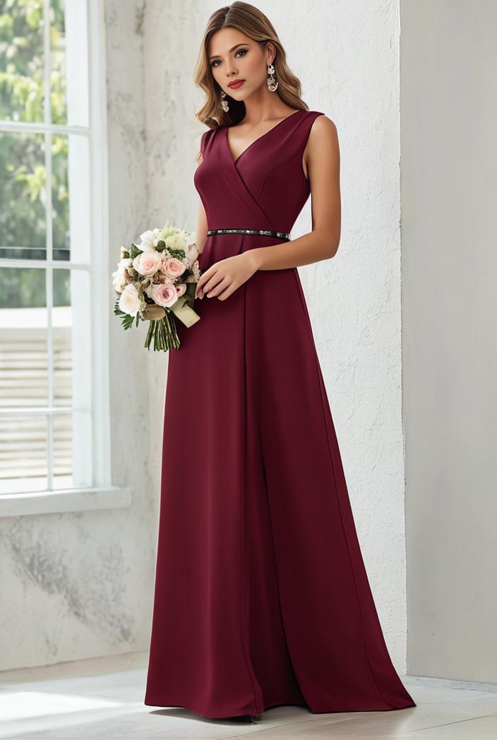 flowy chiffon one shoulder with three straps bridesmaid dress 122077