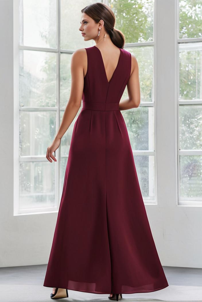 flowy chiffon one shoulder with three straps bridesmaid dress 122080