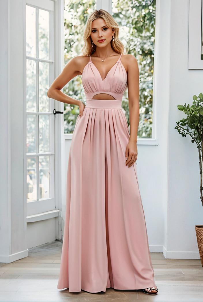 flowy chiffon one shoulder with three straps bridesmaid dress 122110
