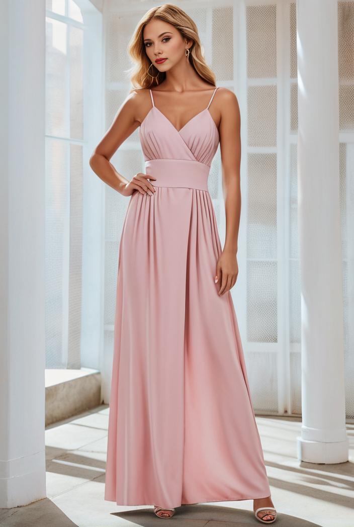 flowy chiffon one shoulder with three straps bridesmaid dress 122111