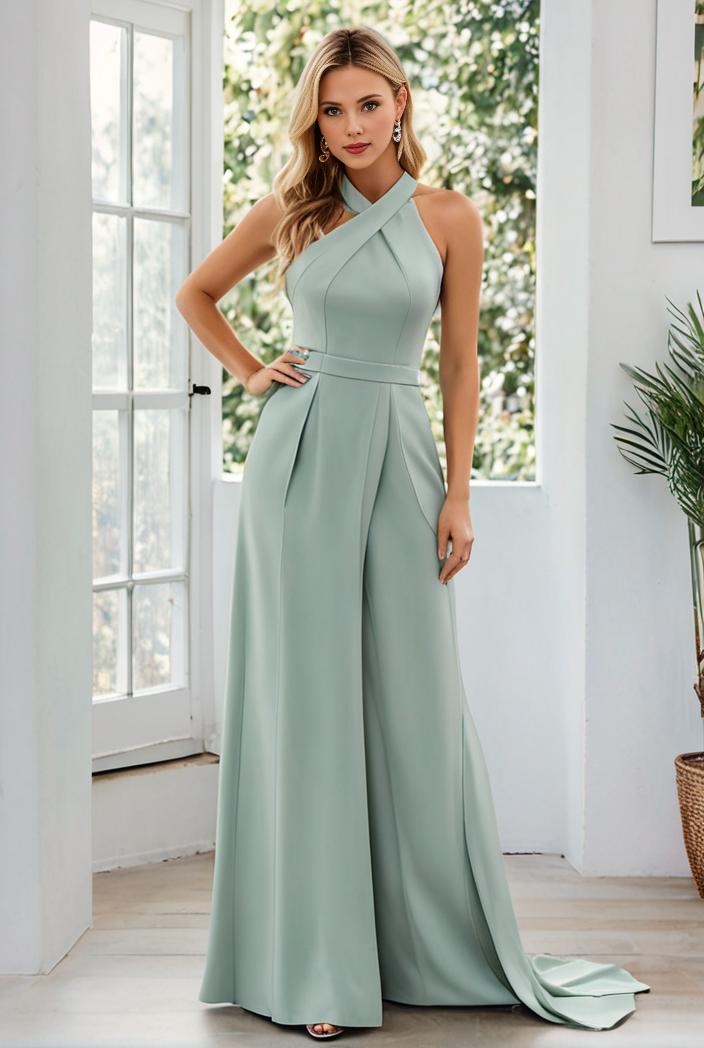 flowy chiffon one shoulder with three straps bridesmaid dress 122126