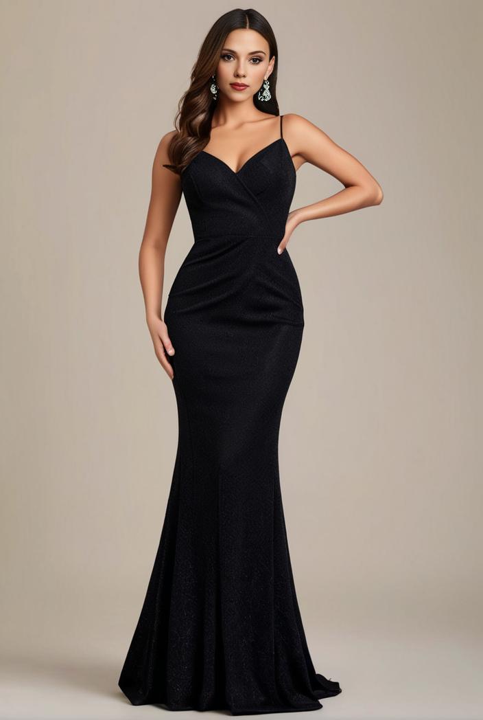 glitter spaghetti strap u veck open back bodycon stretchy evening dress 122370