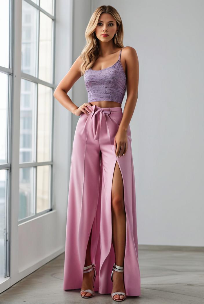 pleated v neck spaghetti strap high slit bridesmaid dress 128206