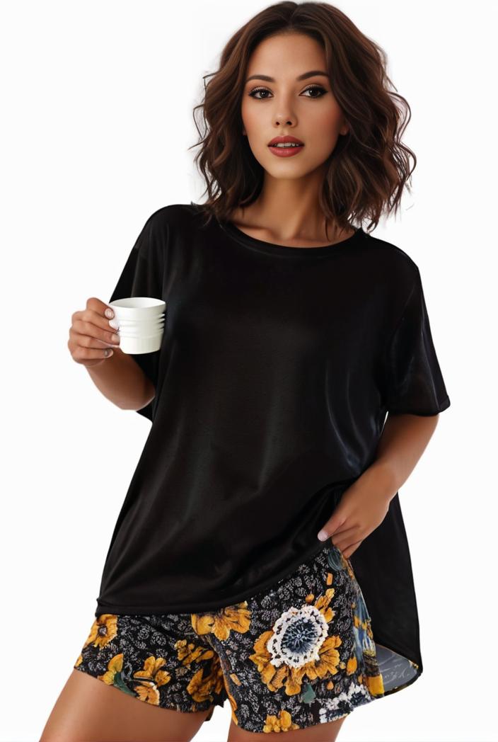 plus size casual pajama two piece set women s plus leopard heart print short sleeve tee shorts pajama 2 piece set 128630