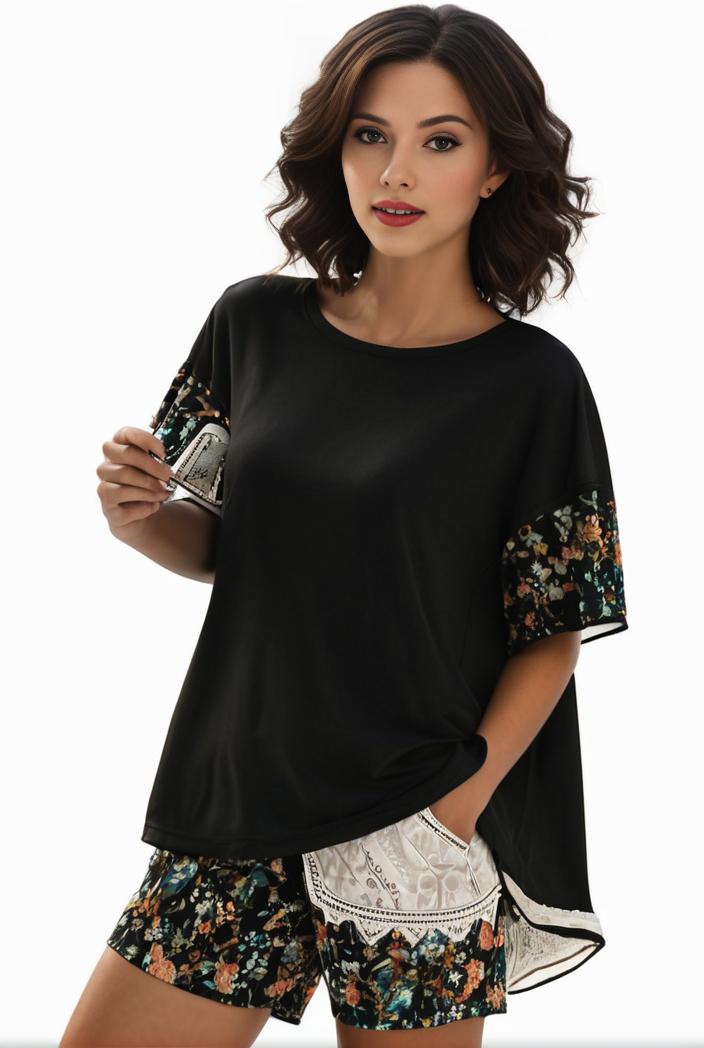 plus size casual pajama two piece set women s plus leopard heart print short sleeve tee shorts pajama 2 piece set 128632