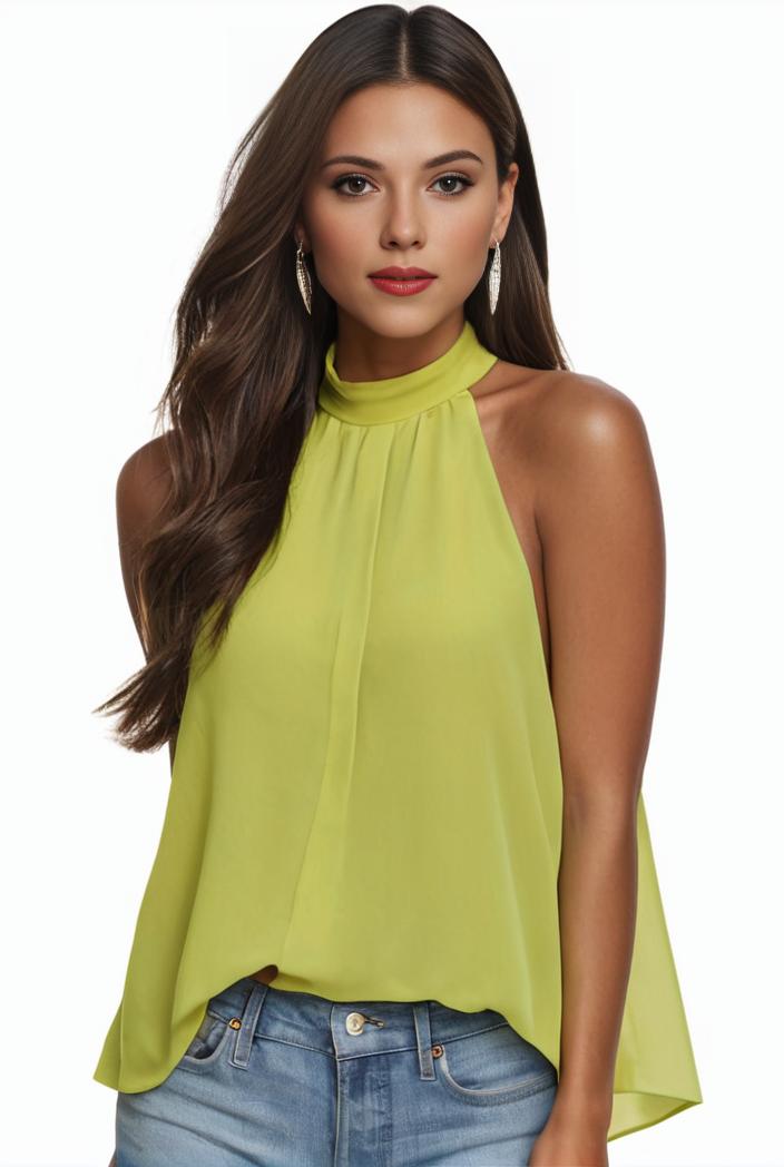plus size elegant tank top women s plus solid halter neck tie back ruched tank top 130408