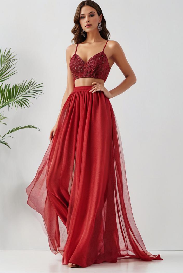 sleeveless v back tulle high low sequin appliques evening dresses 139932