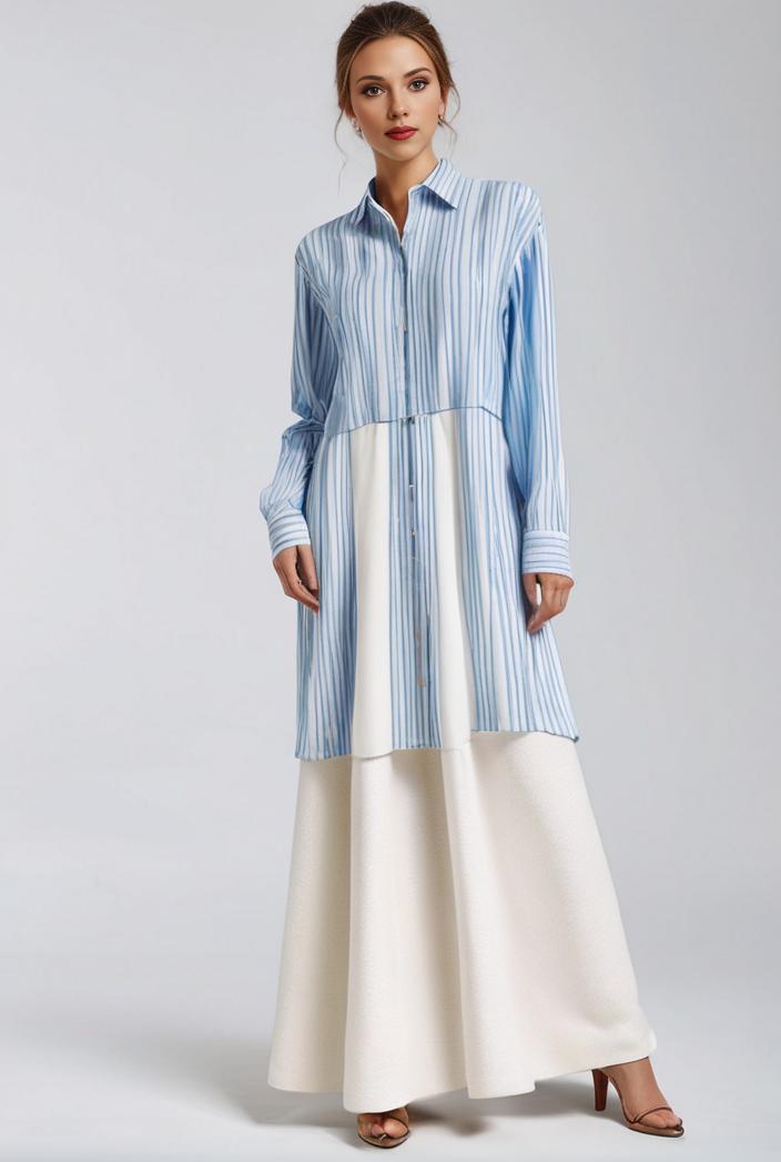 pleated high waist commuting temperament maxi dress 126865