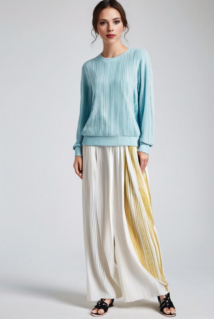 pleated high waist commuting temperament maxi dress 126867