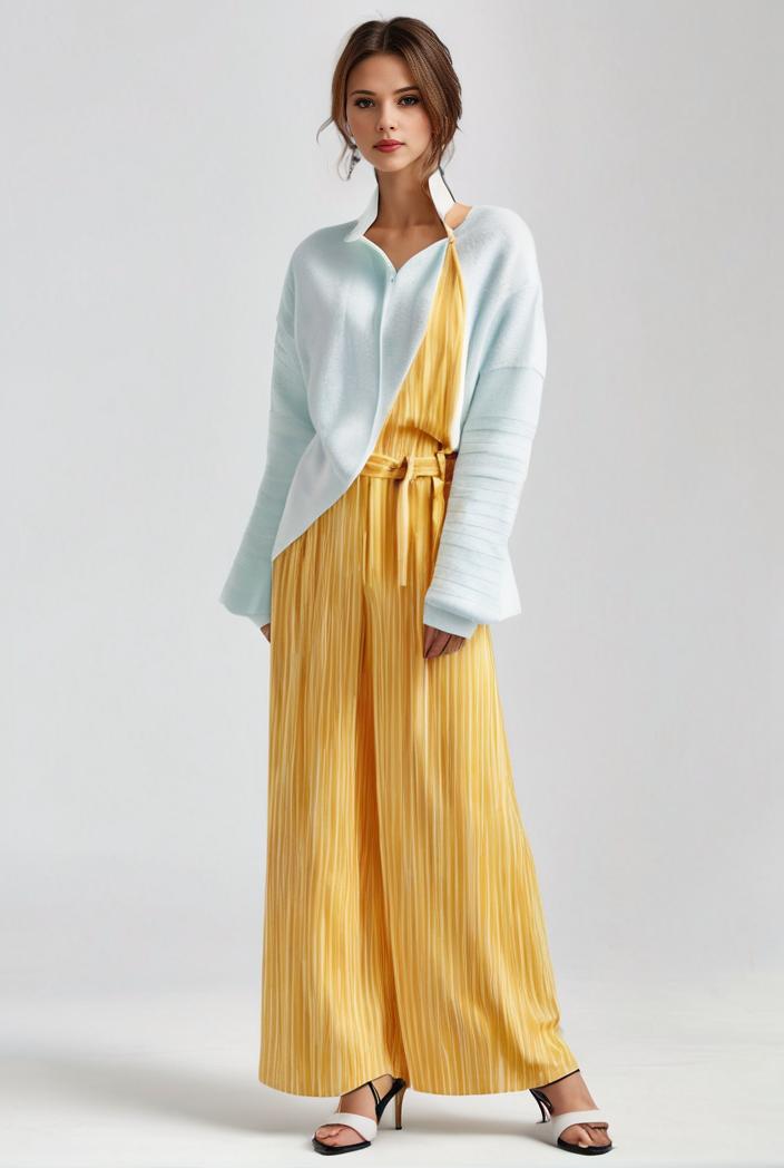 pleated high waist commuting temperament maxi dress 126870