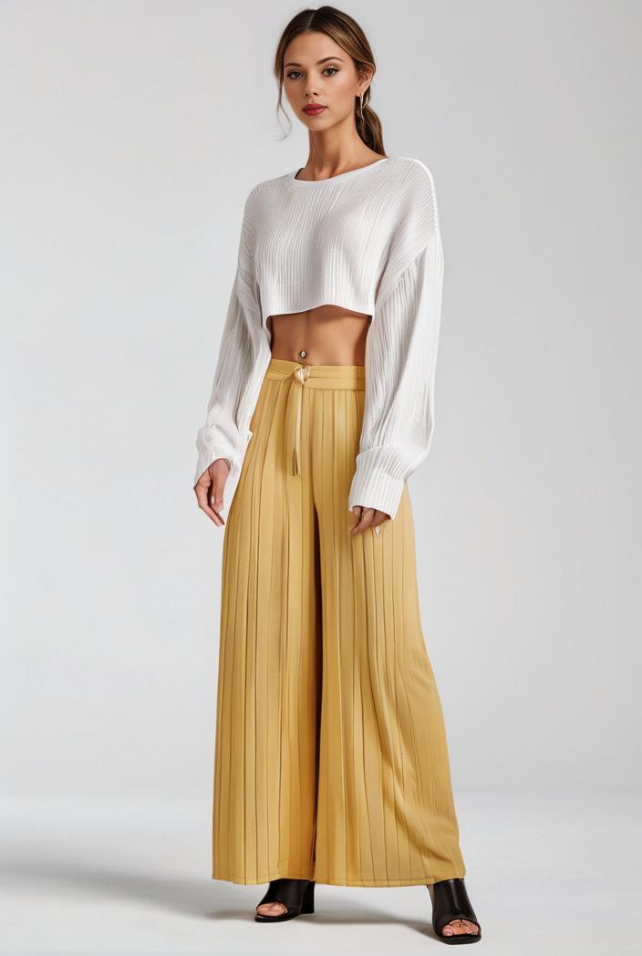 pleated high waist commuting temperament maxi dress 126871