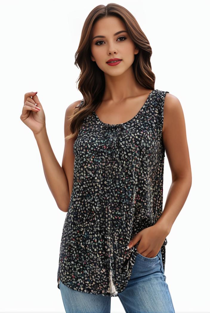 plus size boho tank top women s plus paisley print square neck medium stretch ruched tank top 128856