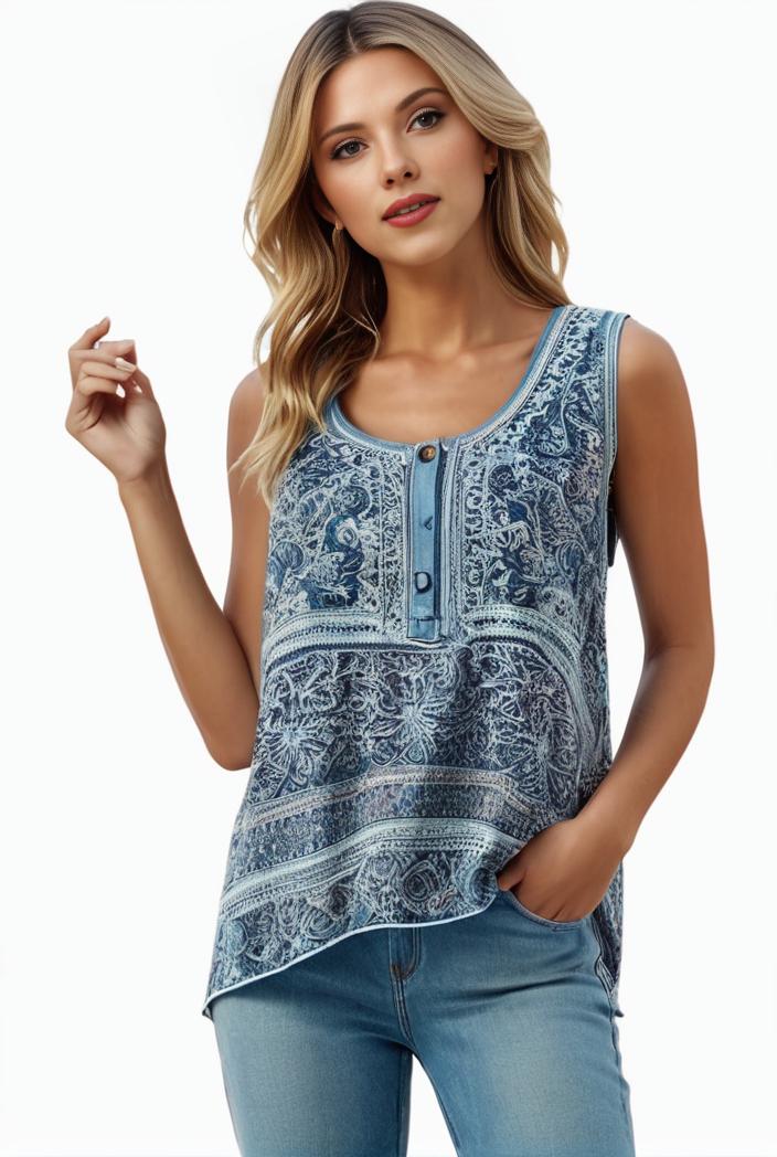 plus size boho tank top women s plus paisley print square neck medium stretch ruched tank top 128878
