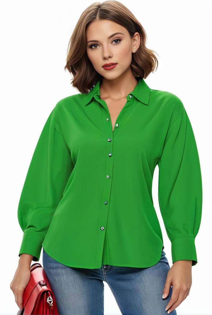 plus size casual blouse women s plus solid button up lantern sleeve turn down collar nipped waist blouse 128921