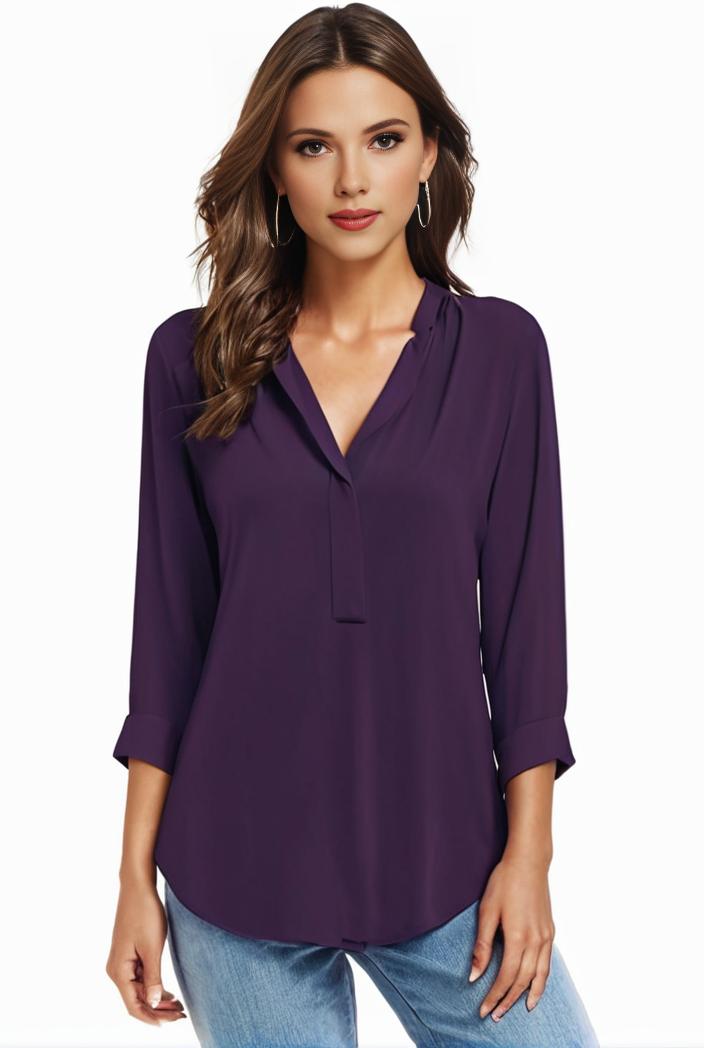plus size casual blouse women s plus solid half sleeve turn down collar tunic top 128952