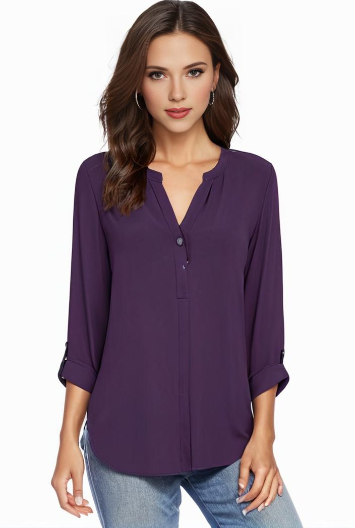 plus size casual blouse women s plus solid half sleeve turn down collar tunic top 128956